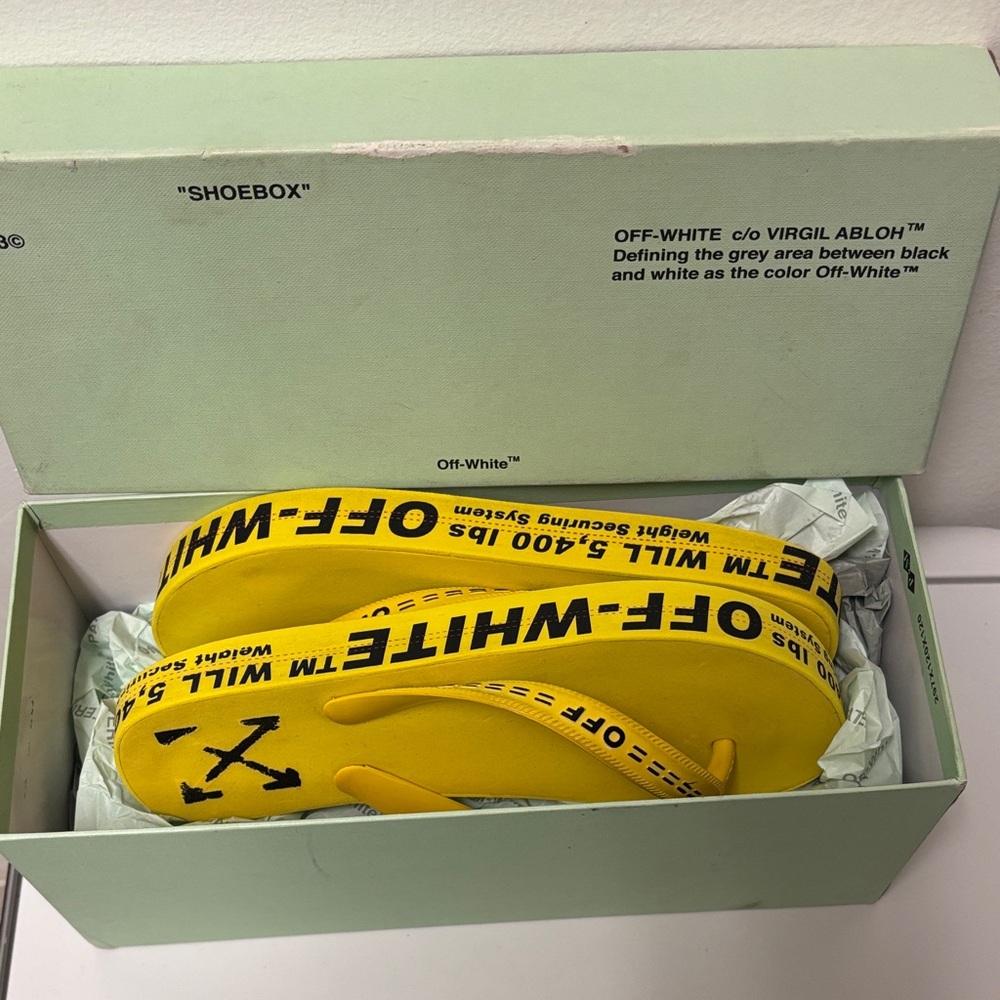 Off-White Vibrant Yellow Sandals / Flip Flops, Comes in its Original box & wrap
